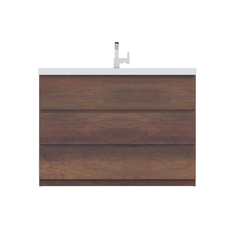 Ensemble de meuble-lavabo simple 42 po Esquina, Bois de rose