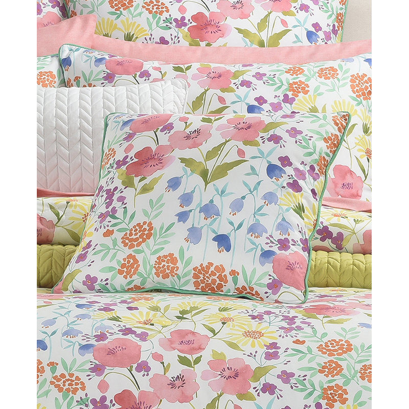 Jules 18" Square Floral Watercolor Throw Pillow