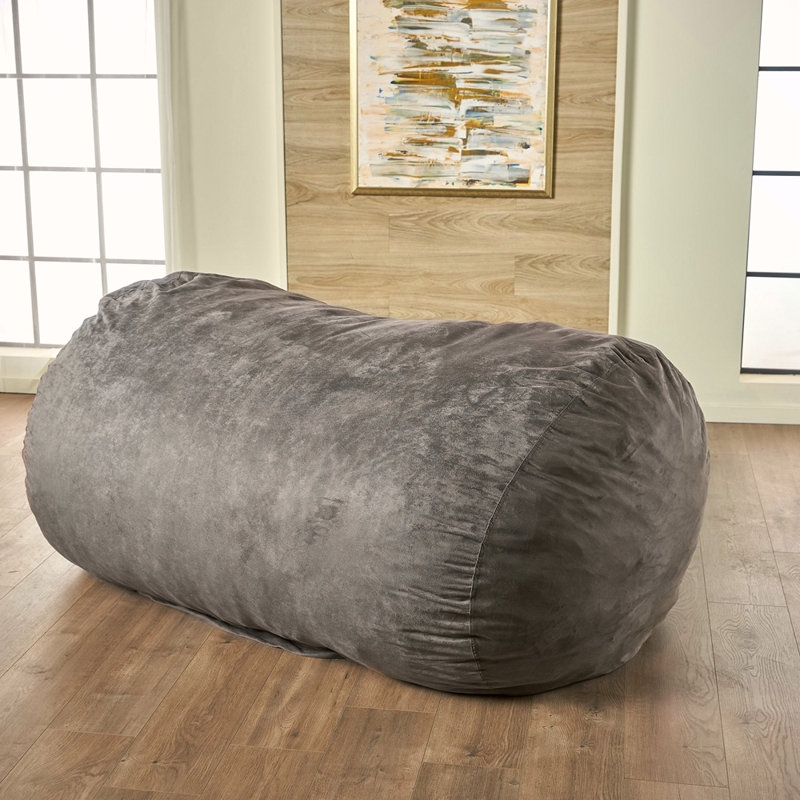 Pouf cylindrique en suède de microfibre 6,5 pi