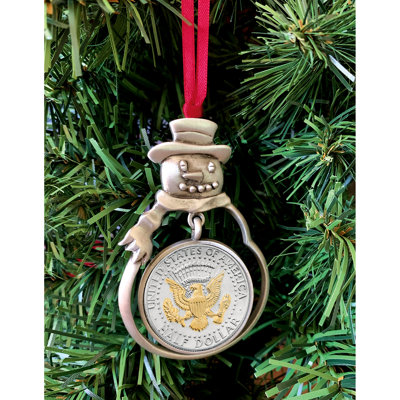 Presidential Half Dollar Snowman Ornament