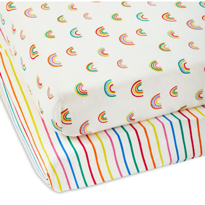 2 PACK COTBED SHEETS - RAINBOW DREAMS