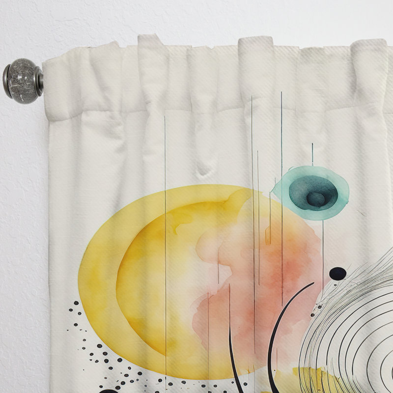 Aldwych - Golden Spiral Movement IV - Modern Velvet Curtain - Room Darkening - 1 panel, 52" W x 90" L