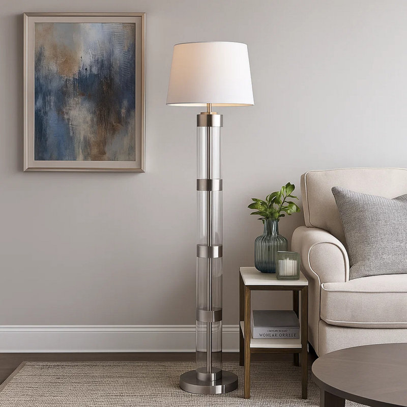 Lampe sur pied 59,5 po Naael, Nickel