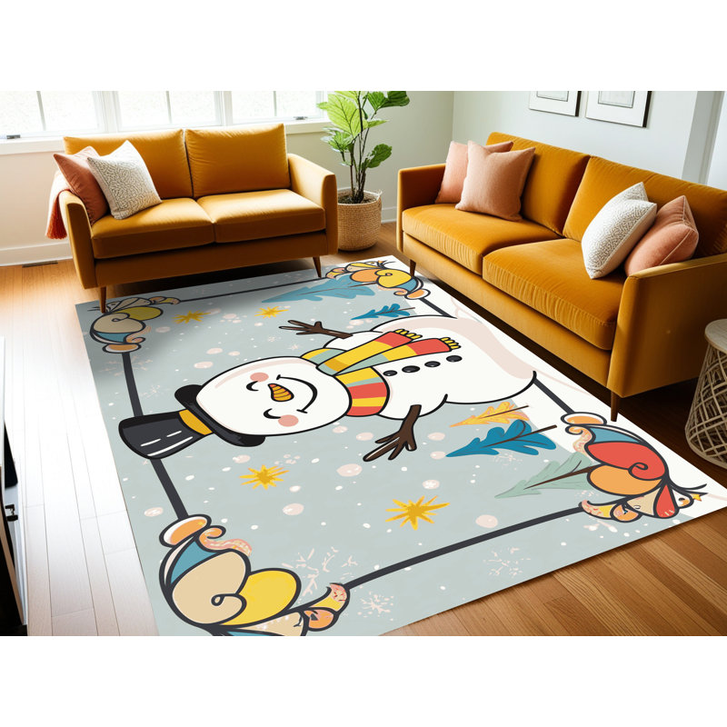 Ginza Six Washable Christmas Winter Holiday Rug, Rectangle 5' x 7'