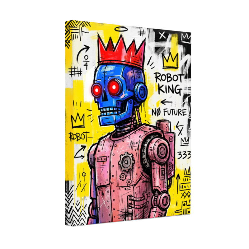 «Fashion Robot King» avec couronne et yeux rouges