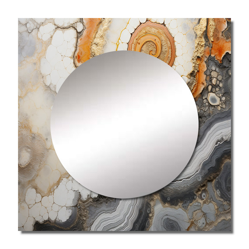 Fontaines - Miroir géode en pierre, 36 po x 36 po
