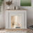 White +Burlywood Manufactured Wood Freestanding Fireplace-1355994257