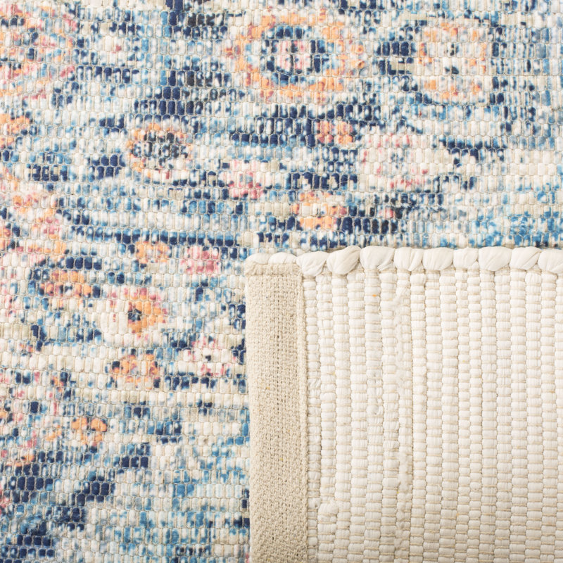 Amanda Oriental Hand-Woven Flatweave Blue/Turquoise Area Rug, Runner 2'3" x 8'