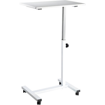 Adjustable Mobile Laptop Desk Cart With Smooth-Rolling Wheels And Ergonomic Design For Home Office Use
