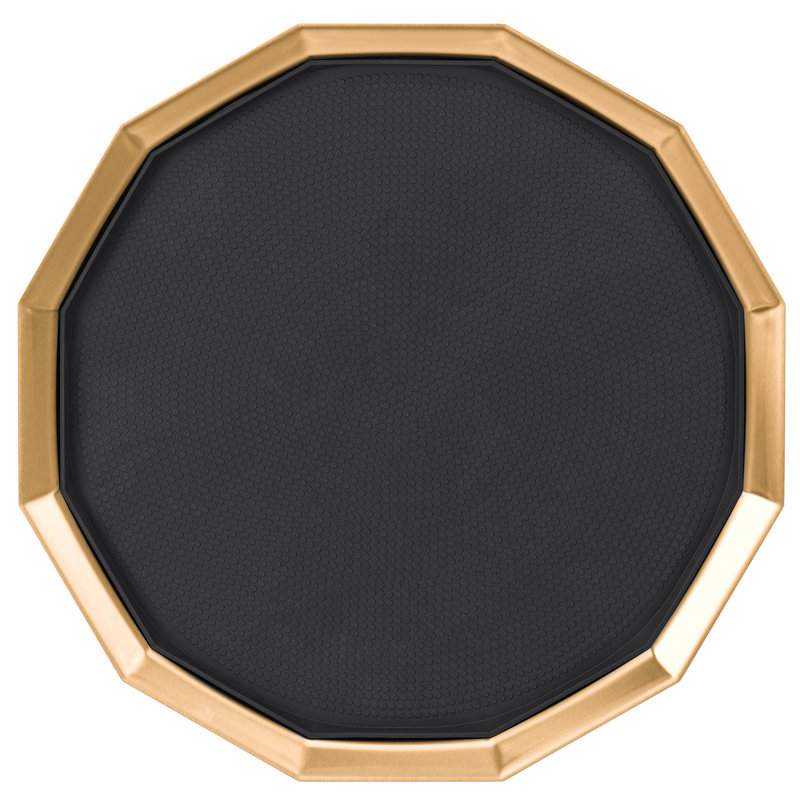 Twelve Sided Stainless Steel Tray, 1.75" H x 16" W x 16" D, Gold
