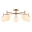 Luminaire semi-encastré semi-encastré de style Mid-Century en laiton doré à 5 lumières de 32 po de large Armitage, abat-jour en verre opale blanc, compatible DEL, pour plafonds bas, chambre à coucher, couloir, cuisine-504322176