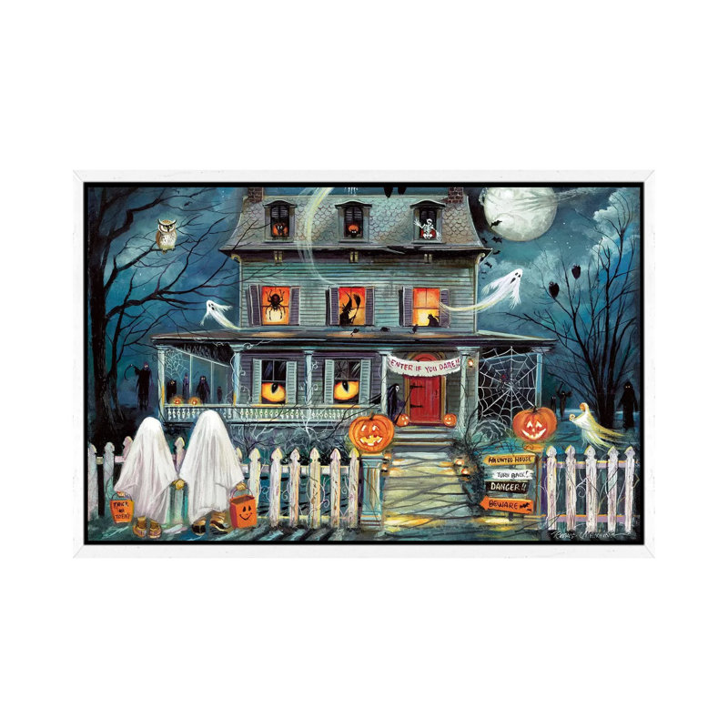 Enter If You Dare by Ruane Manning - Print on Canvas, 66.04 cm H x 45.72 cm W, White Framed