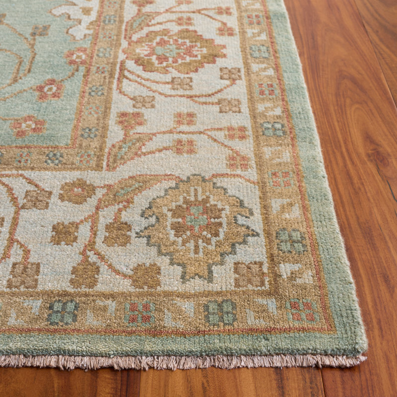 Tapis oriental en laine noué à la main Oushak, Rectangle 4 pi x 6 pi