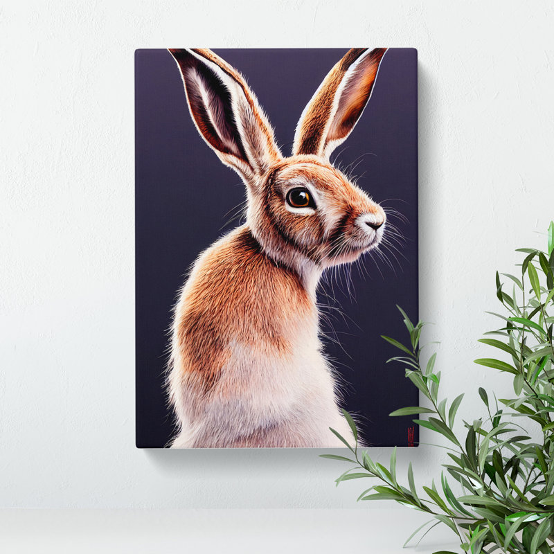 A Curious Hare - Wrapped Canvas Print, 76cm H x 50cm W x 3cm D