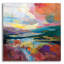 Art mural épique «Crimson Sky» par Silvia Vassileva, 36 po x 36 po