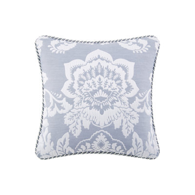 Floral Damask Woven Throw Pillow