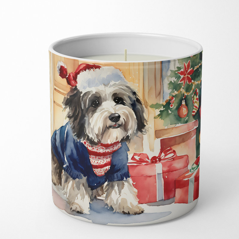 Bougie de Noël parfumée avec support en céramique