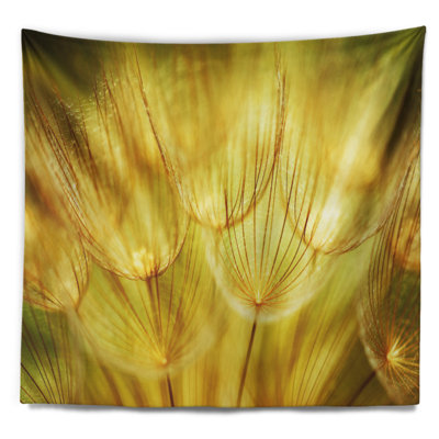 Tapisserie florale jaune pissenlit