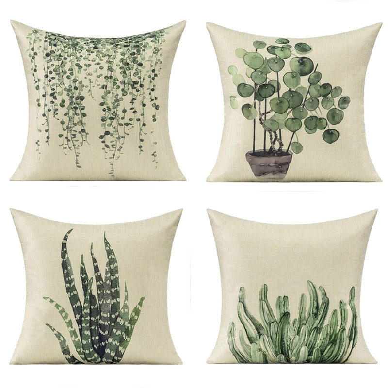 Searce Green Square Throw Pillow Cover