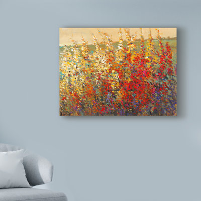 « field of spring florals i », reproduction de peinture à l’acrylique sur toile tendue