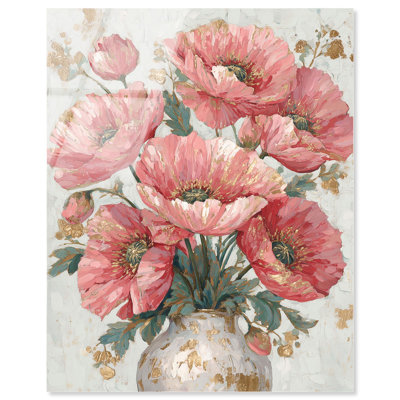 «Lustrous Lilies II», reproduction murale bohème dorée par Art Remedy, prête à être suspendue, 20 x 24