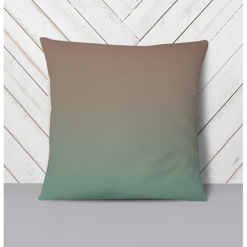Throw Pillow With Insert, 20"H x 20"W, Green/Pink Ombre 3