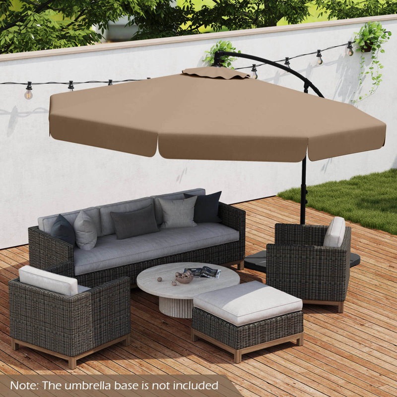 Parasol suspendu en porte-à-faux 10 pi, Brun