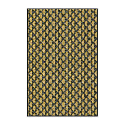 Tapis jaune/noir tissé à la machine