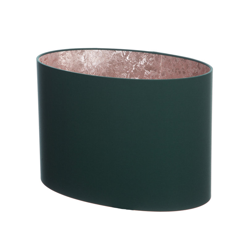 Satin Backed Dupion Oval Lamp Shade ( Screw On ), 20cm H x 28cm W x 17cm D, Bottle Green/Gold