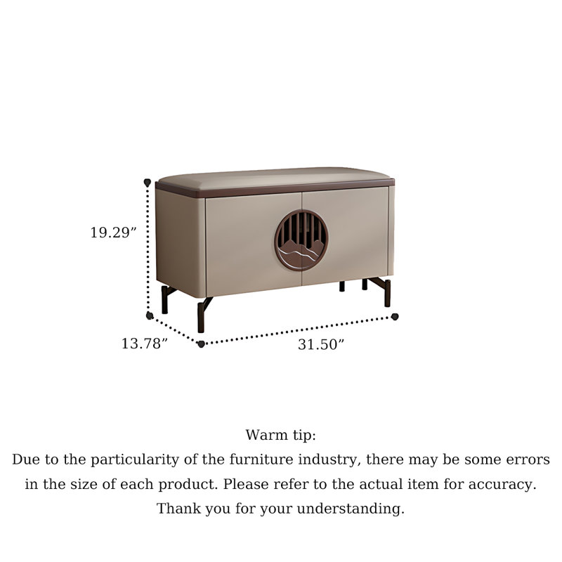 Banc de rangement minimaliste en bois massif Minimalist