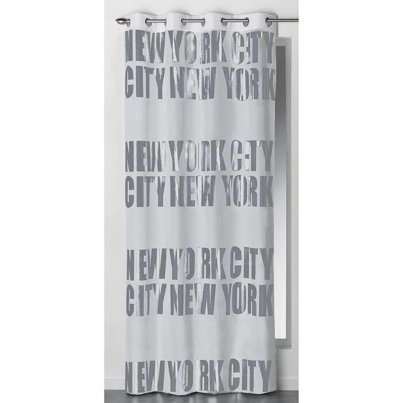 New York Blackout Curtain Single Panel, Light Gray