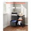 Classeur mobile en métal avec 3 tiroirs en tissu et 2 tablettes ouvertes pour l'organisation et le rangement du bureau-125096047