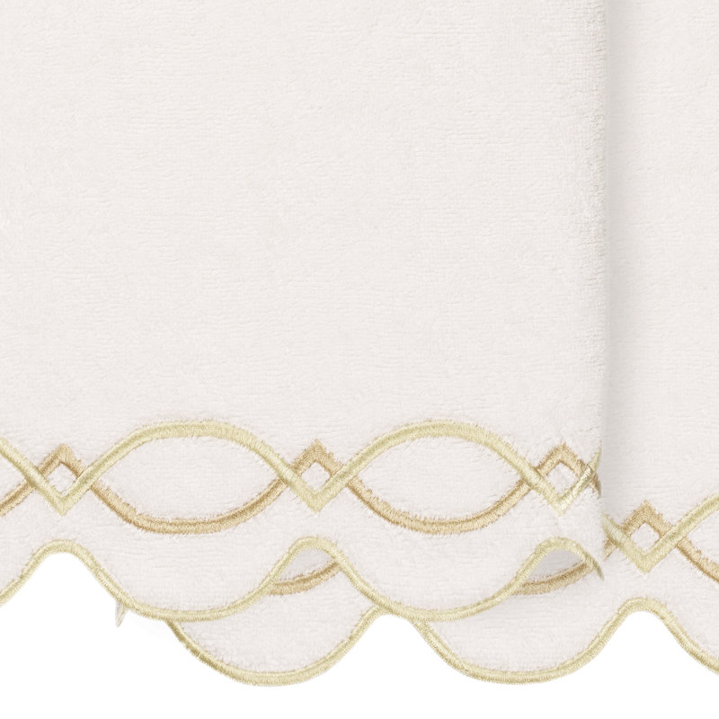  Ensemble de serviettes de bain 100% coton DIAMOND CHAIN 2 pièces, Blanc / beige, Serviette de bain - paquet de 2