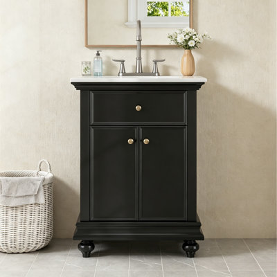 Meuble-lavabo moderne 24 po avec tiroir basculant
