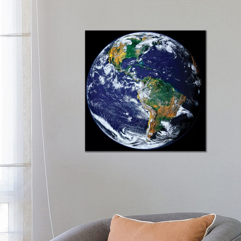 Full Earth Showing North And South America II by Stocktrek Images - Wrapped Canvas Print