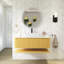Meuble-lavabo mural 48 po avec comptoir en pierre frittée et lavabo rectangulaire en céramique