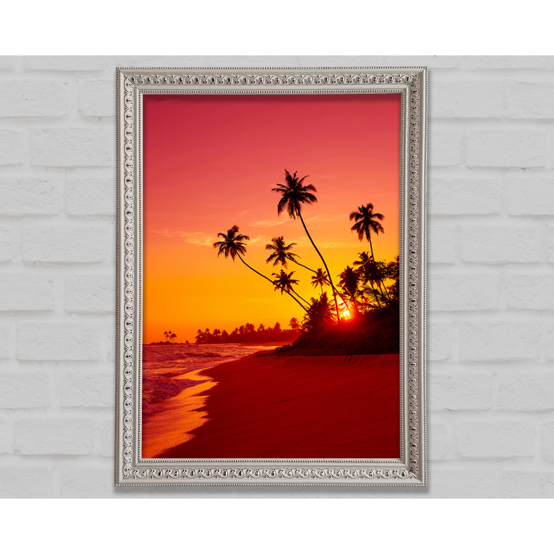 As The Sun Sets Under The Palm Trees - Einzelne Bilderrahmen Kunstdrucke