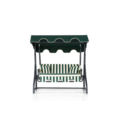 Clara 3 Person Metal Hanging Porch Swing and Cushions