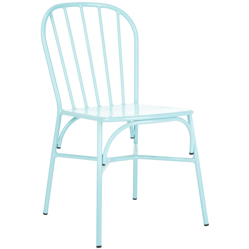 Chaise de patio empilable emmalin, Bleu pastel