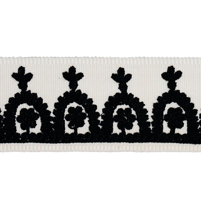 Noelia Embroidered Tape, Black/White