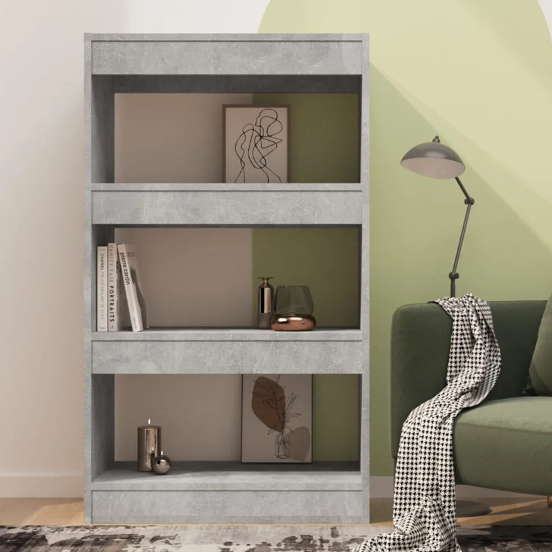 Geisha Etagere Bookcase, Concrete Grey, 103cm H x 60cm W x 30cm D
