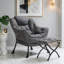 Fauteuil Lazy avec repose-pieds pliable, méridienne moderne et confortable, grand fauteuil avec repose-pieds et une poche latérale, fauteuil de lecture avec repose-pieds pour chambre à coucher, salon, dortoir, gris foncé-1442479456
