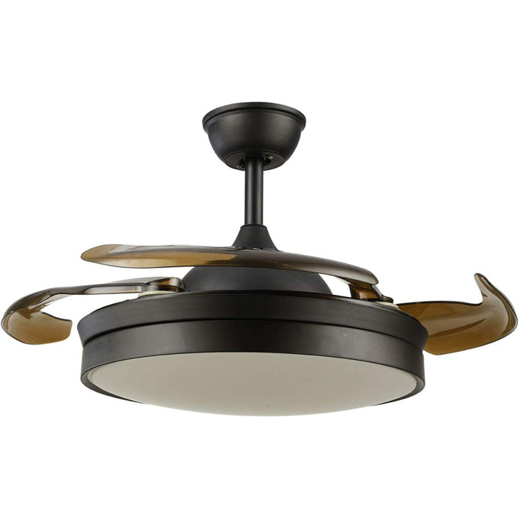 Carlhenry 42Inch Modern Retractable Ceiling Fans LED Light with Remote Control
