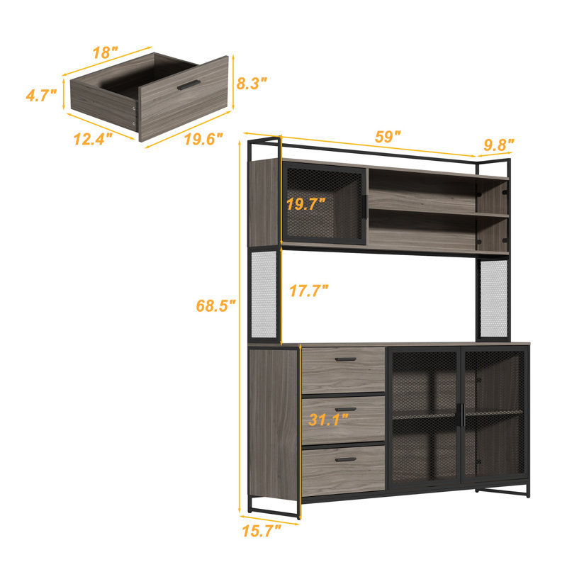 Garde-manger 68,5 po Lavdie, Gris