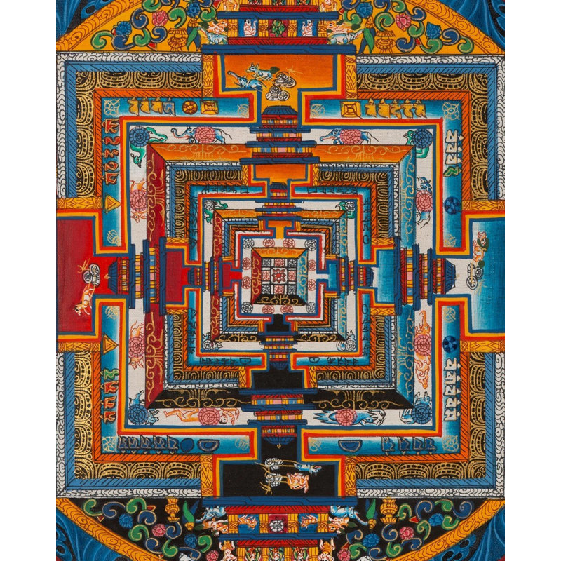 Kalachakra Mandala avec Aura (Thangka sans brocart)