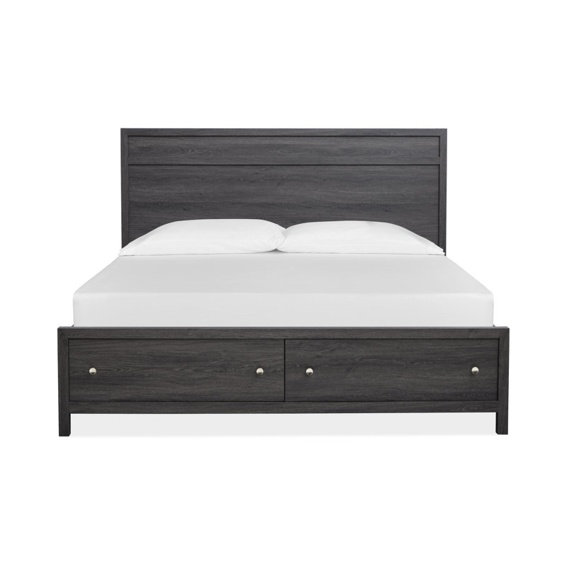 Très grand lit avec rangement Wentworth, Très grand, Noir raisin