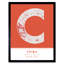 Chiba City Map Chiba Orange 1 Piece Single Picture Frame Wall Art