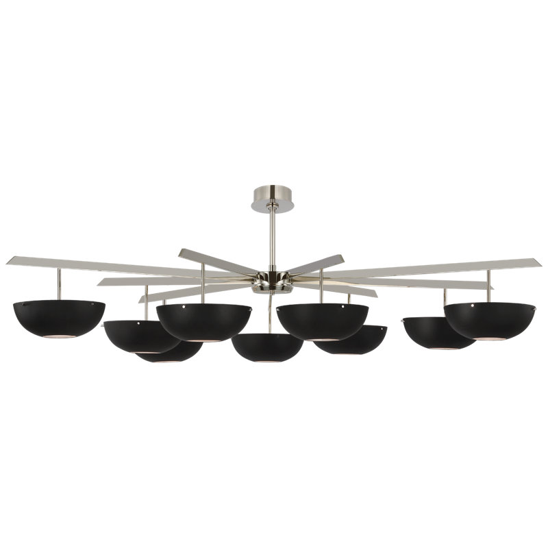 Valencia 9 - Light LED Chandelier, Polished Nickel, White