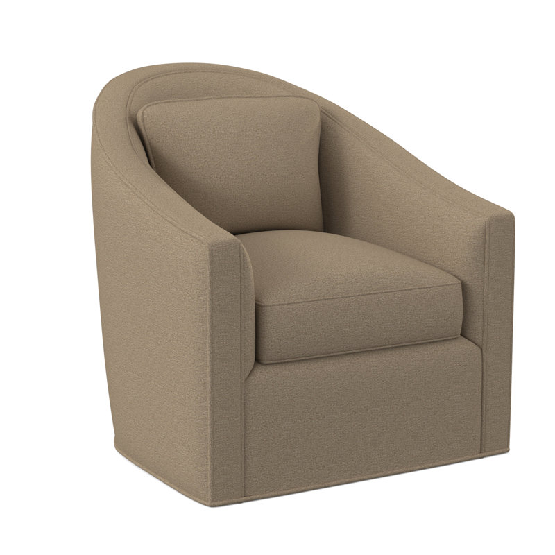 Fauteuil pivotant Academy - sans garniture en bois, 100% polyester Elise lin