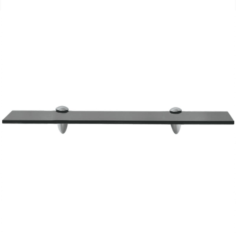 Glass Floating Shelf, Black, 0.8cm H x 50cm W x 10cm D